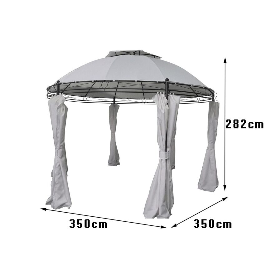 Pérgola Redonda con Cortina Blanca 3.5m - Imagen 5