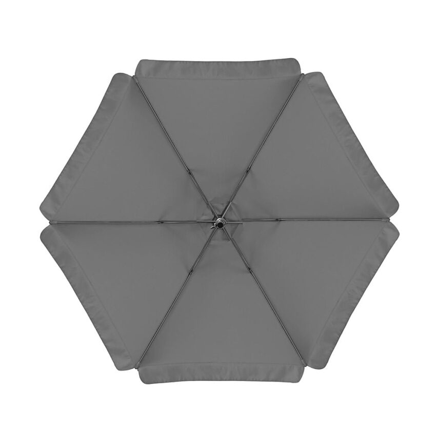 Sombrilla terraza central hexagonal 300cm Gris Oscuro - Imagen 2