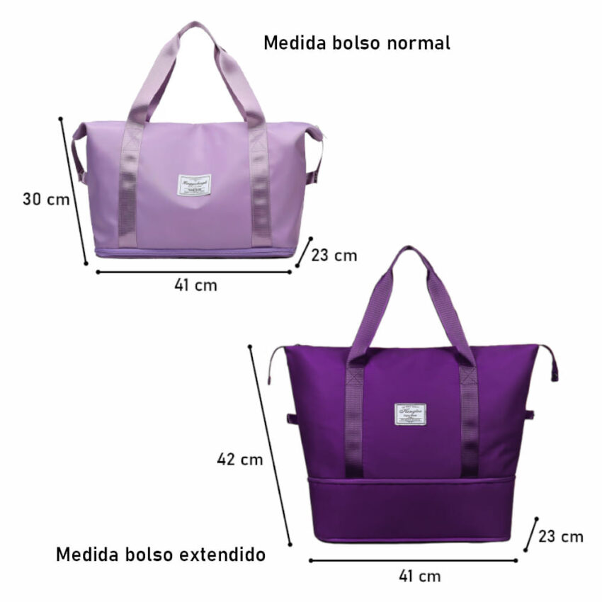 Bolso de Viaje Cartera Expandible Impermeable Morados - Imagen 3