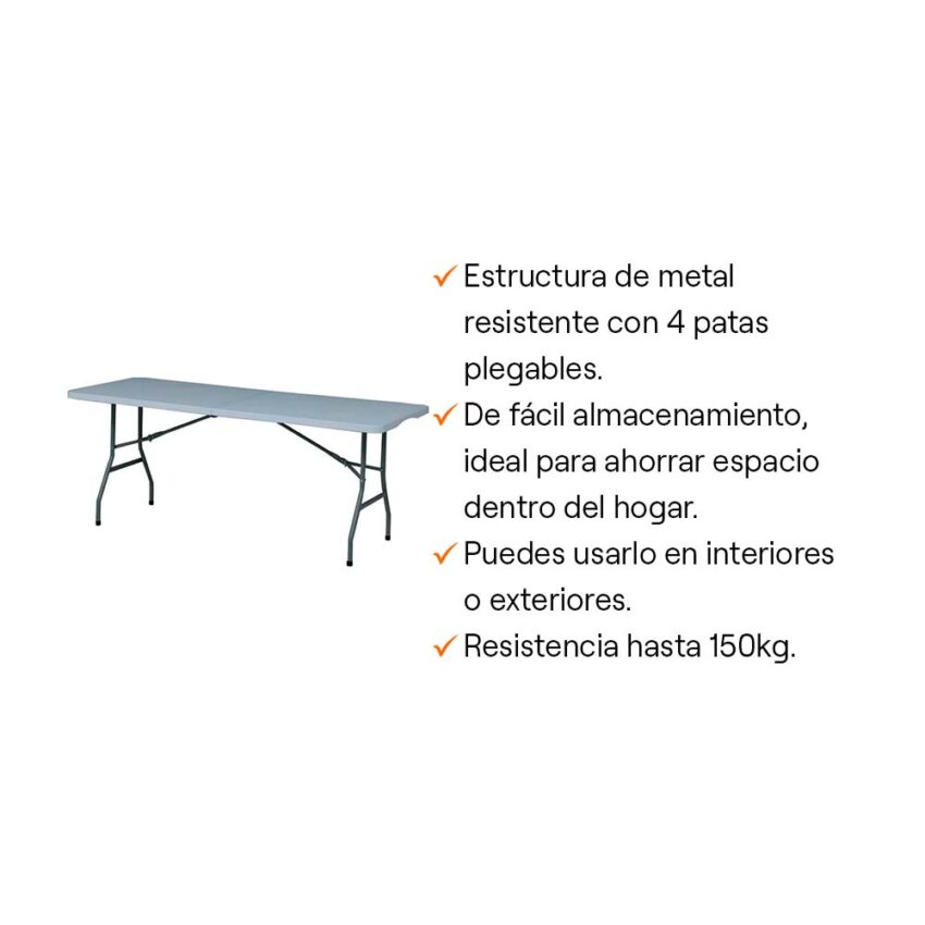 Mesa Catering Plegable 180cm - Imagen 4