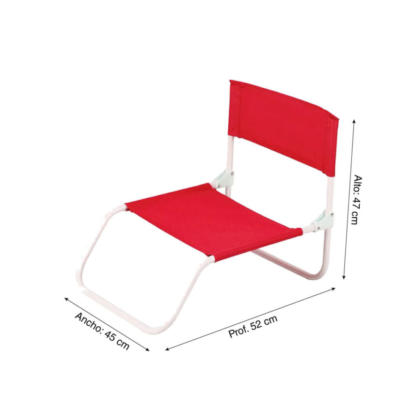 Silla plegable de playa roja - Imagen 4