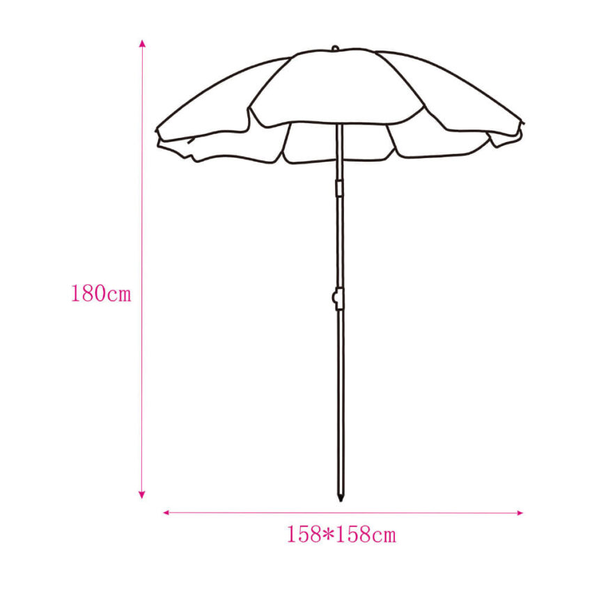 Sombrilla Caño 180cm Outzen Sandía - Imagen 2