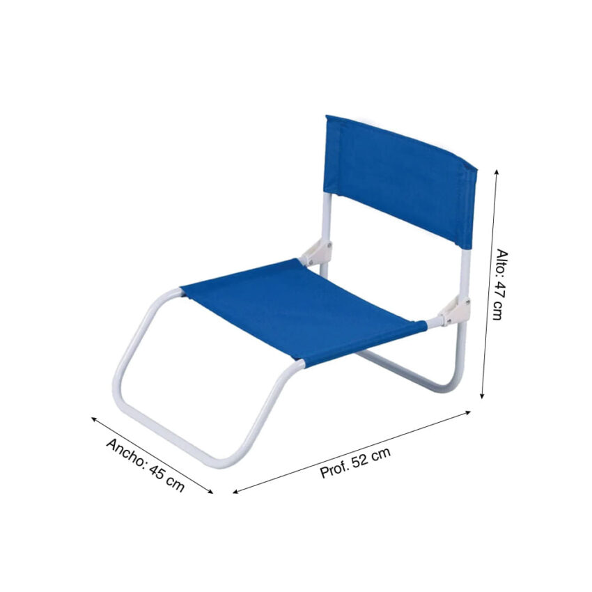 Silla plegable de playa azul - Imagen 4