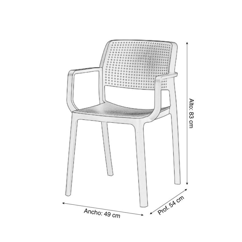 Silla de exterior Línea E-83 c/brazos - Imagen 3