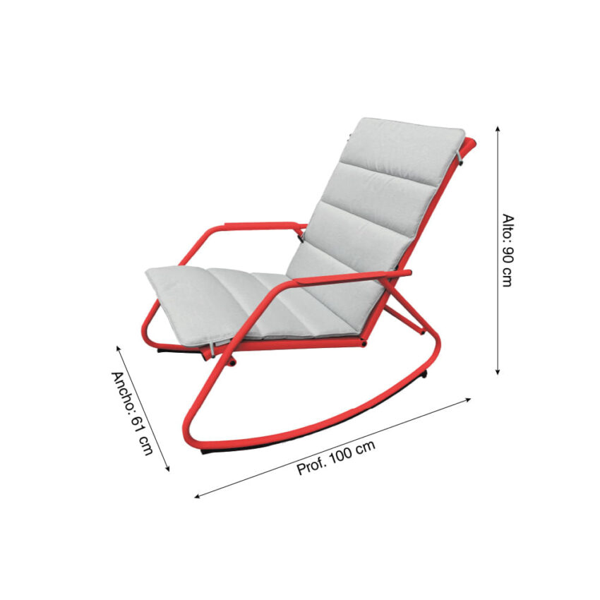 Silla de exterior mecedora Rocking rojo - Imagen 4