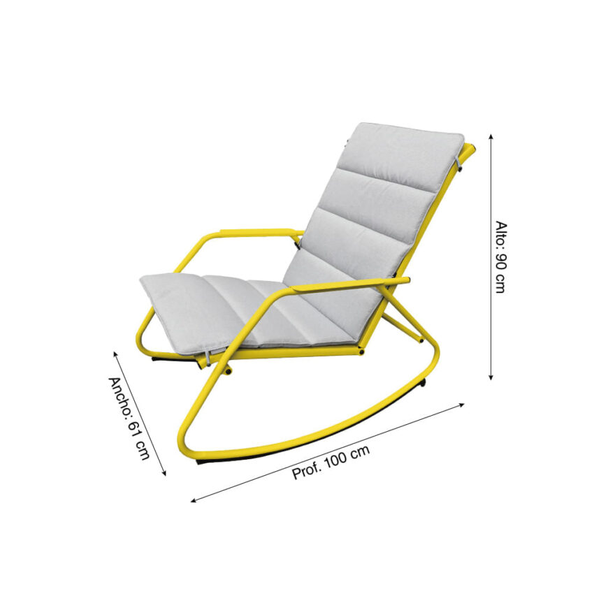 Silla de exterior mecedora Rocking amarillo - Imagen 4