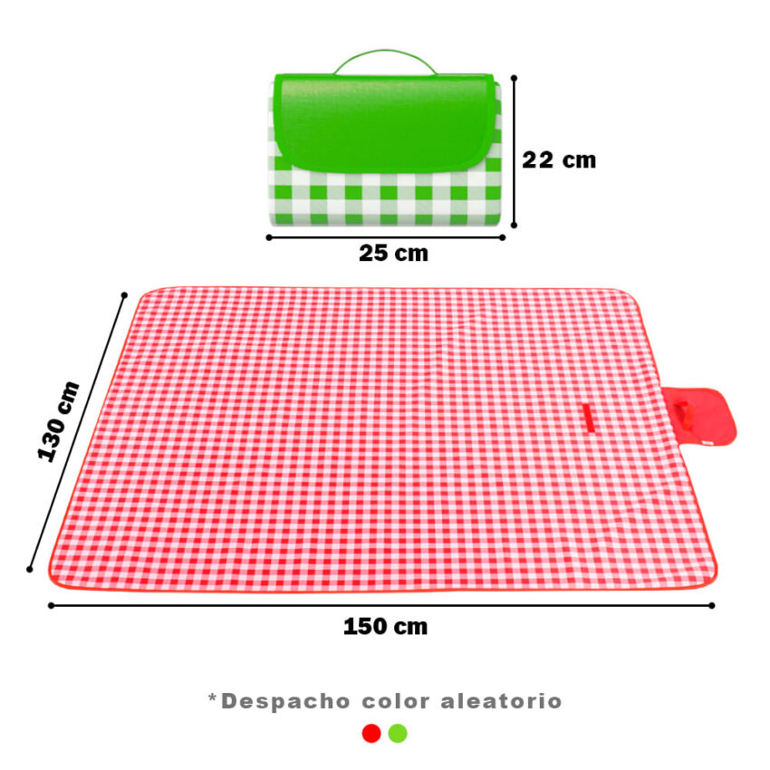 Hamaca Colgante Rayas Azul Y Alfombra Manta P/ Picnic 130x150cm Cuadrado P91 - Imagen 5