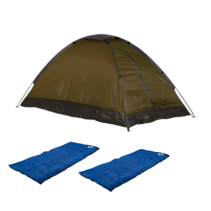 Carpa Domepack 4 Personas Klimber Verde + 2 Bolsas de dormir Recto Azul 180x75cm Temperatura 20 °C - Imagen 2