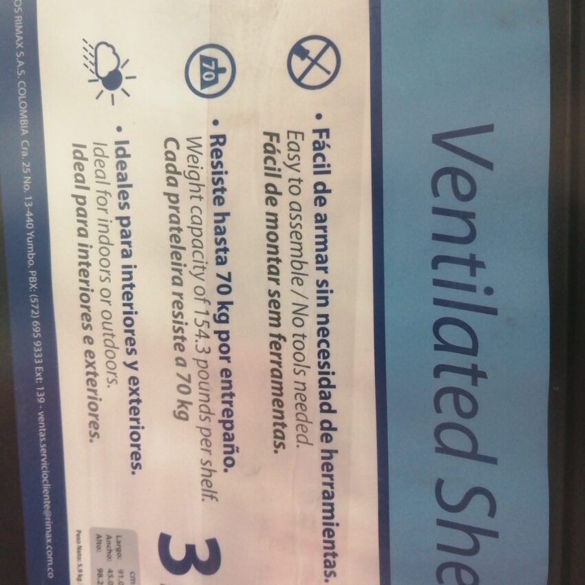 Estanteria ventilada plastico 5 niveles - Imagen 3