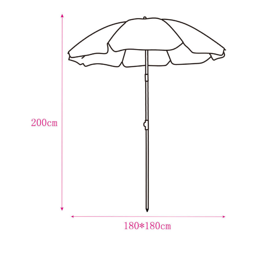 Sombrilla Caño 200cm Outzen Menta| Para Sol - Imagen 2