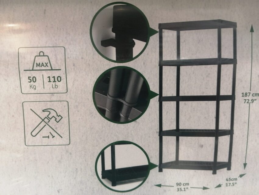 Estanteria plastico 5 niveles keter