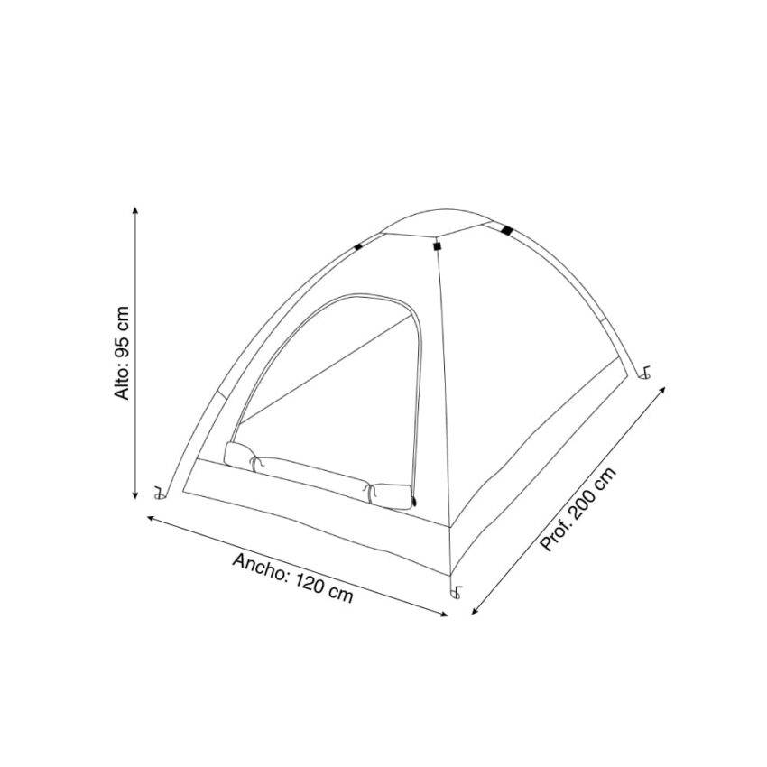 Carpa para 2 personas Ligera Dome Pack Orange - Imagen 8