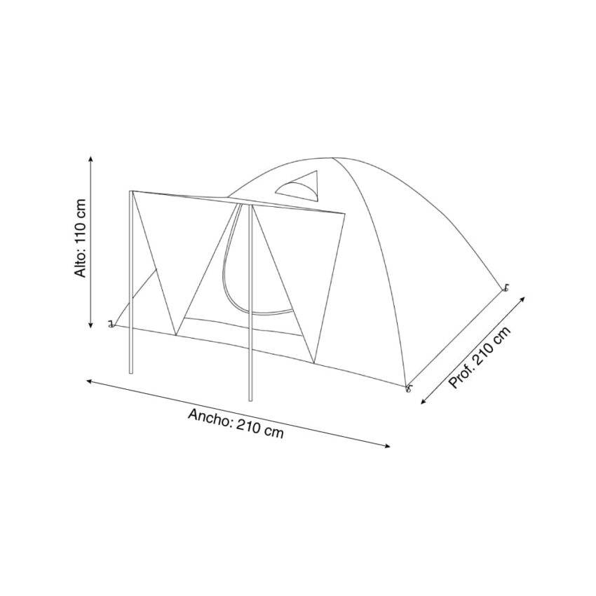 Carpa para 4 personas con toldo Greenside - Imagen 3