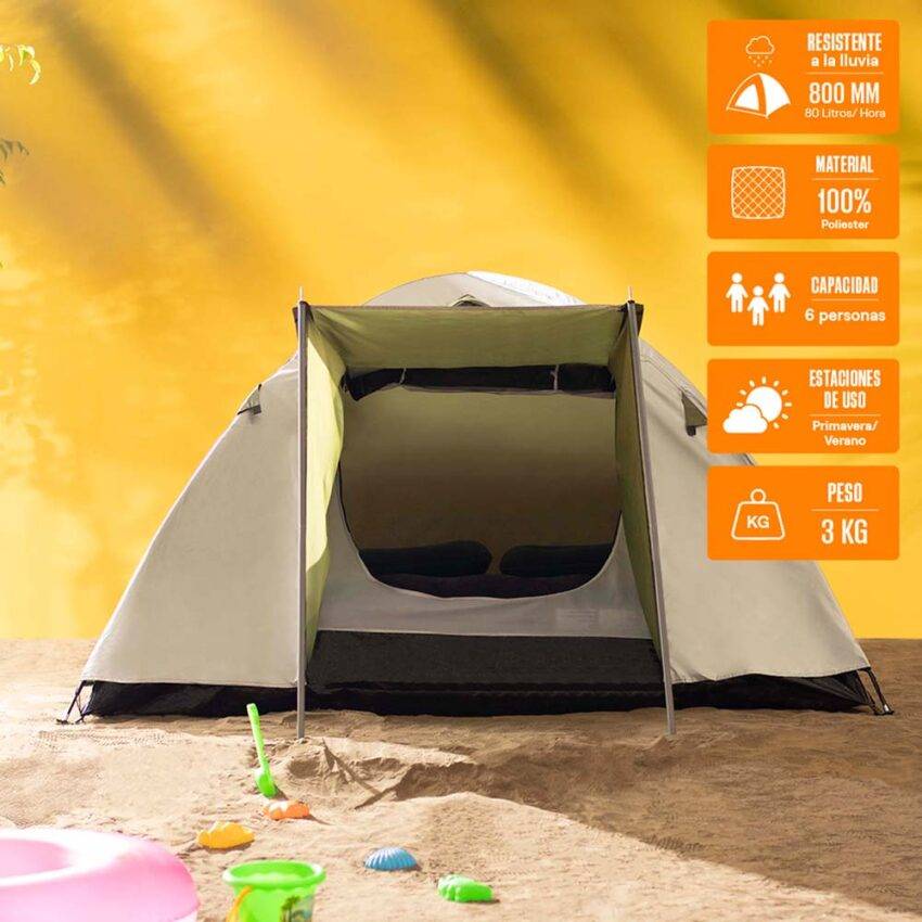 Carpa para 4 personas con toldo Greenside - Imagen 6