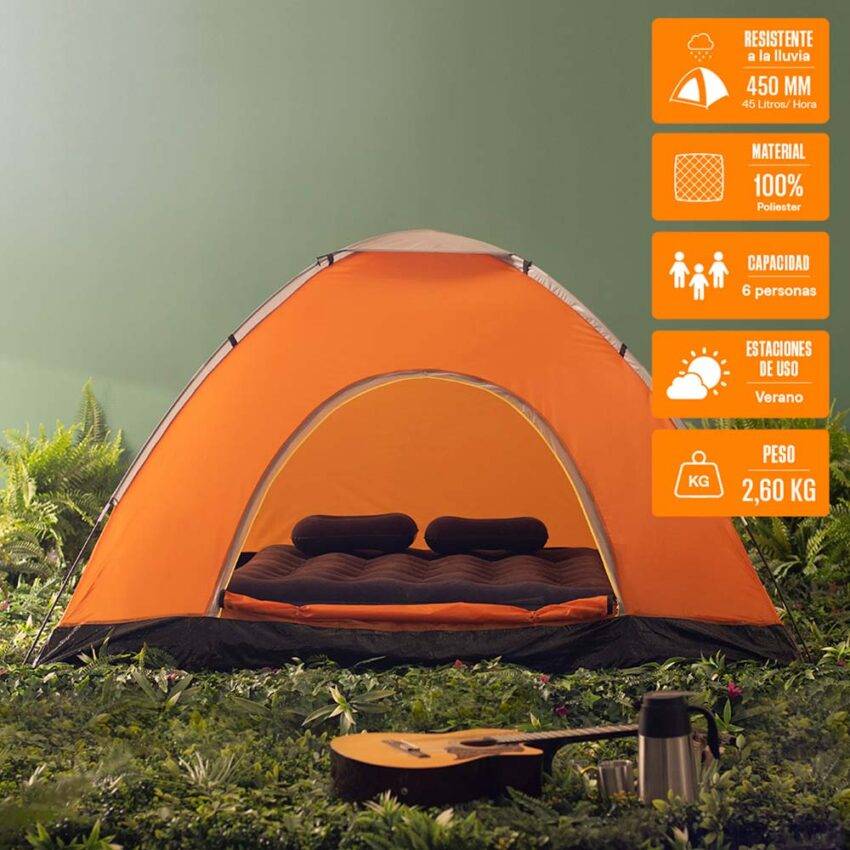 Carpa para 6 personas Ligera Dome Pack Orange - Imagen 9