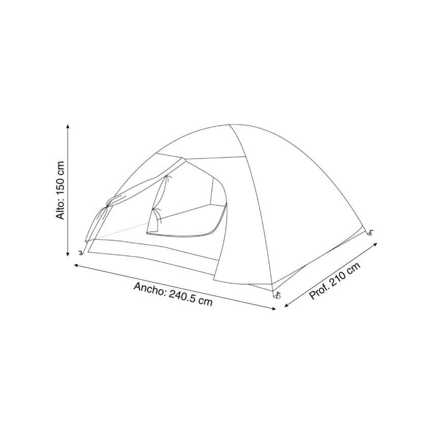 Carpa para 4 personas con sobre techo Greenside - Imagen 5